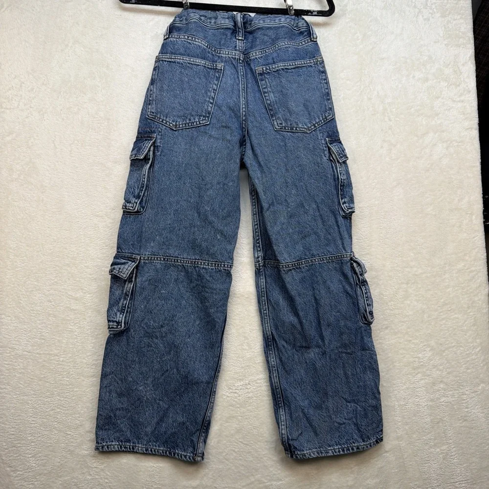 Gap Kids Cargo Jeans Boys‎ Size 12 Baggy Wide Leg Y2K Streetwear Denim